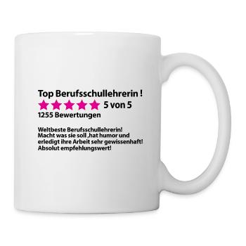 Abschiedsgeschenk Berufsschullehrerin zum Abschied - Tasse - Weiß - Rechts