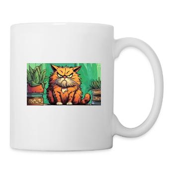 Judging Cat being Grumpy among the plants - Mug - white - Right