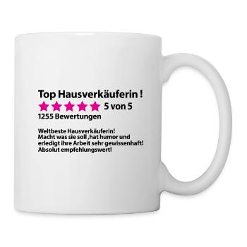 Danke an Dankeschön Hausverkäuferin Vermittlung - Tasse - Weiß - Rechts