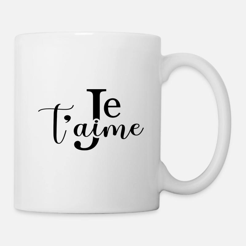 Je t'aime - Noir - Mug blanc - blanc