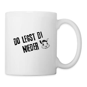 Bayerisches Niederlegen | Redewendung - Tasse - Weiß - Rechts