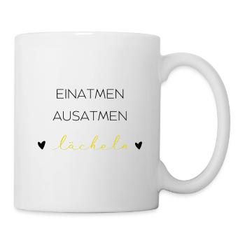 Amour de soi, inspirez, expirez, souriez - Mug blanc - blanc - Droite
