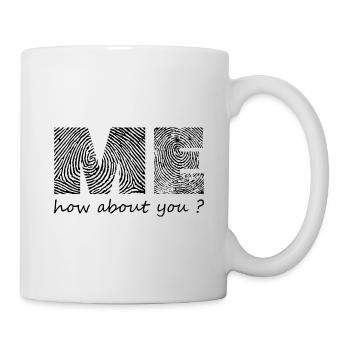 "Ich bin's, wie wäre es, wenn du deinen Abdruck hinterlässt - Tasse - Weiß - Rechts