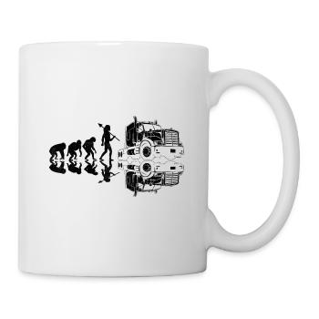 Trucker Evolution Fahren Papa Trucker Vater LKW - Tasse - Weiß - Rechts