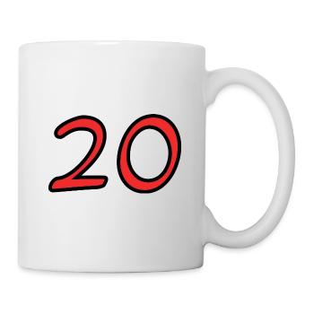 20. 20e ANNIVERSAIRE. ANNIVERSAIRE 20 ANS. 20 ANS. - Mug blanc - blanc - Droite