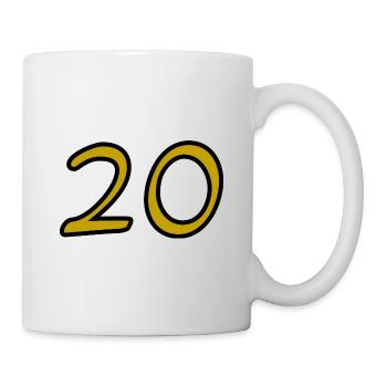 20. 20th ANNIVERSARY. 20 YEARS ANNIVERSARY. 20 YEARS. - Mug - white - Right