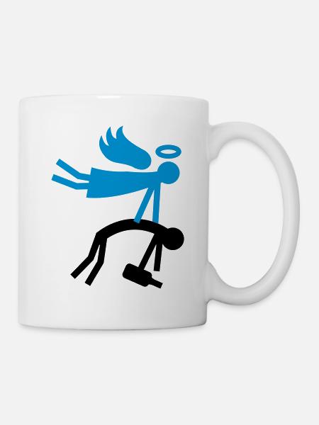 Schutzengel - Besoffen - Tasse - Weiß