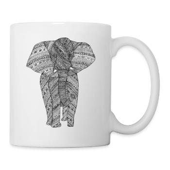 Elépant noir et blanc - Mug blanc - blanc - Droite