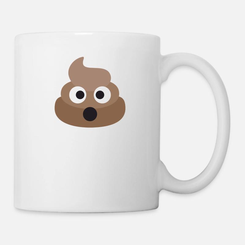 Poo Emoji Face! Retro Design! - Mug blanc - blanc