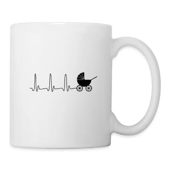 coeur ECG ligne poussette - Mug blanc - blanc - Droite