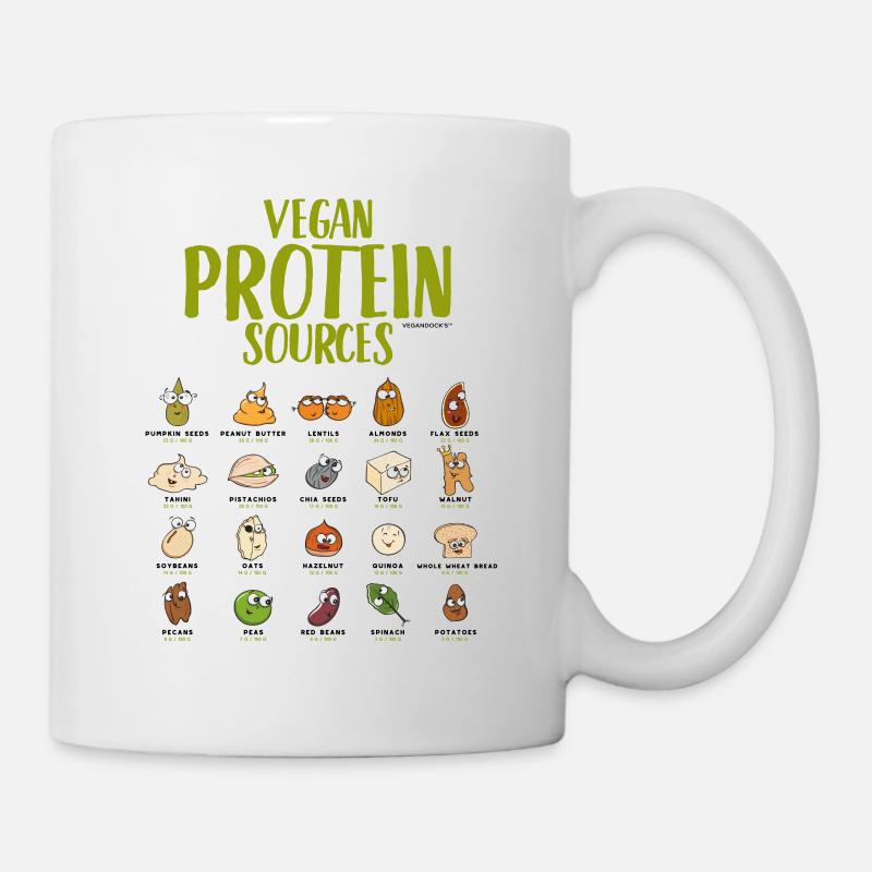 Vegan protein t-shirt for Vegans and Vegetarians - Mug - white