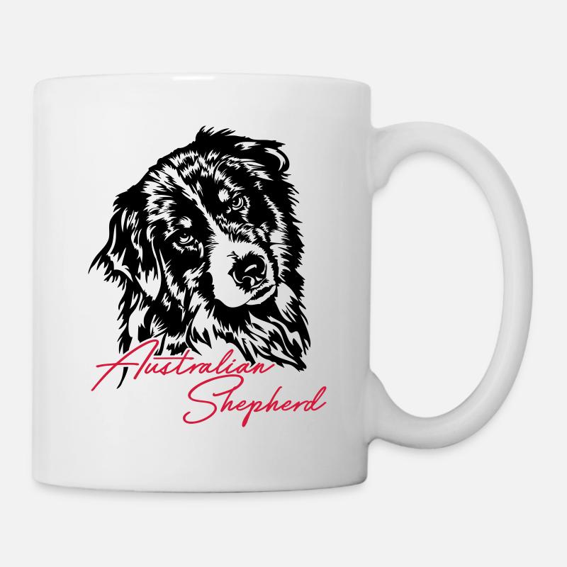 Berger australien Aussie Dog Wilsigns Dog - Mug blanc - blanc