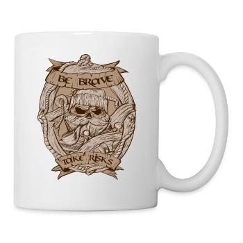 Totenkopf Kapitän Vintage Design - Tasse - Weiß - Rechts