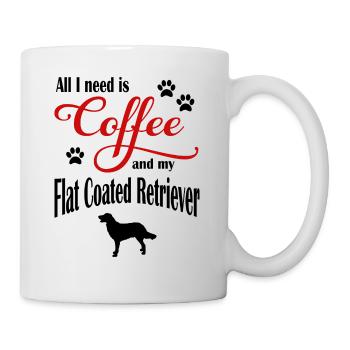 Flat Coated Retriever Coffee - Tasse - Weiß - Rechts