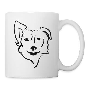 Border collie silhouette - Mug - white - Right
