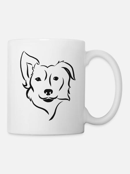 Border collie silhouette - Mug - white