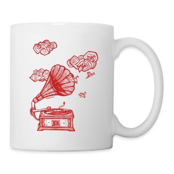 Gramophone in red - Mug - white - Right