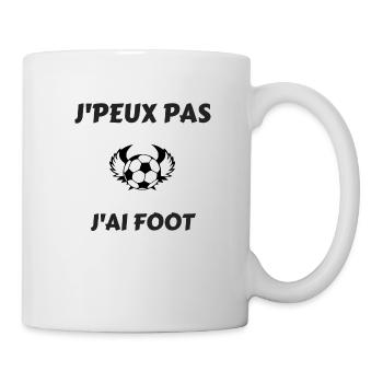 J' PEUX PAS J'AI FOOT - Mug blanc - blanc - Droite