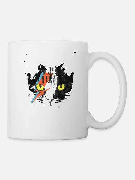 Chat chaton miaou noir mignon idée cadeau - Mug blanc - blanc