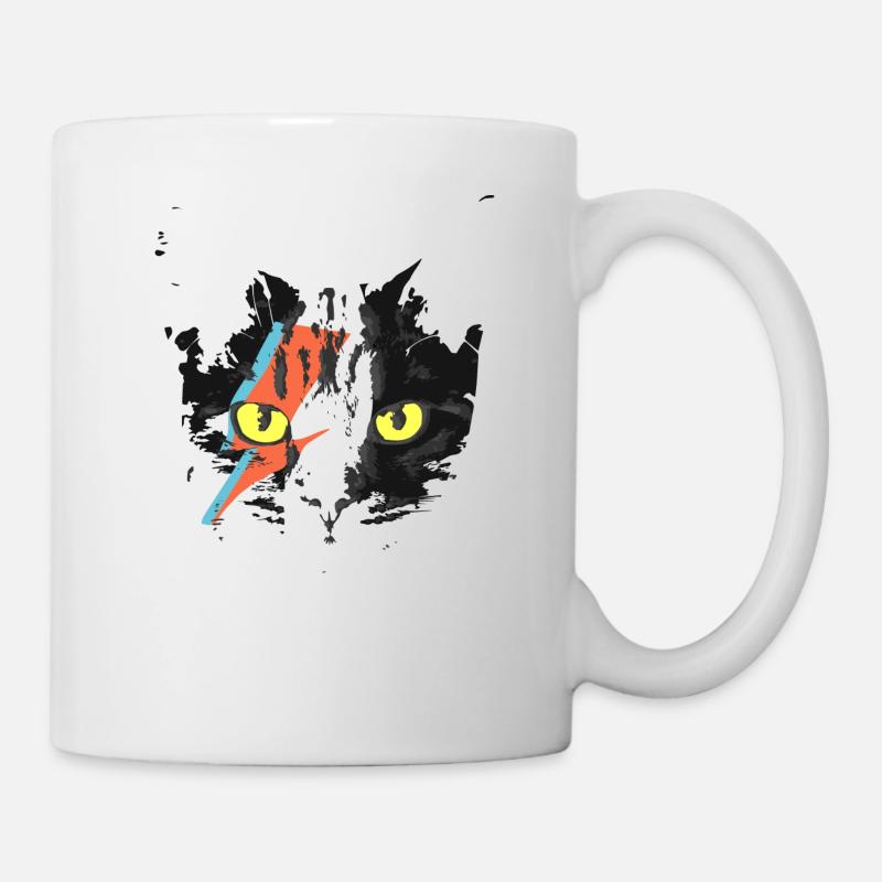 Katze Kätzchen miau schwarz süß Geschenk Idee - Tasse - Weiß