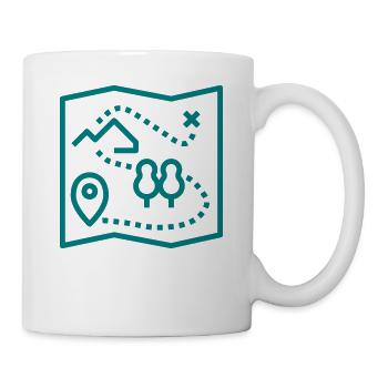 Karte Abenteuer Geschenk Ziel Rätsel Camping - Tasse - Weiß - Rechts