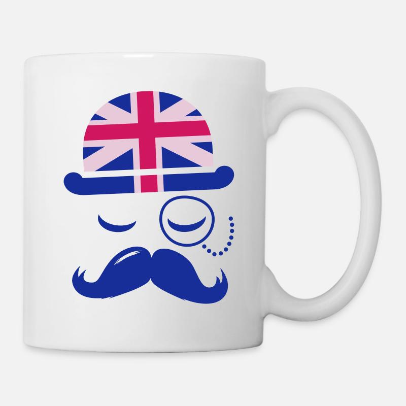 Gentleman anglais avec Moustache - Mug blanc - blanc