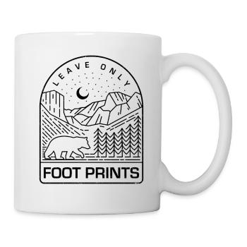 National Park Shirt Leave Only Foot Prints Mountains Tee - Mug - white - Right