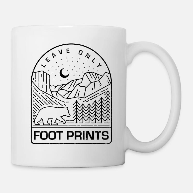 National Park Shirt Leave Only Foot Prints Mountains Tee - Mug - white