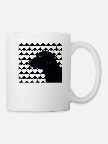 black labrador with heart - Mug - white