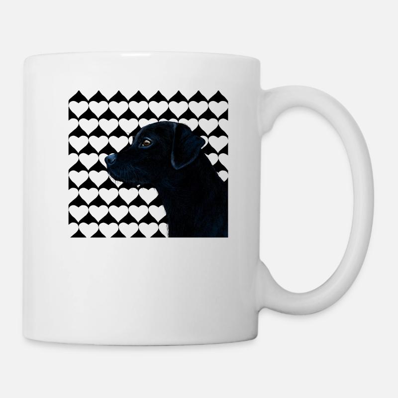 black labrador with heart - Mug - white