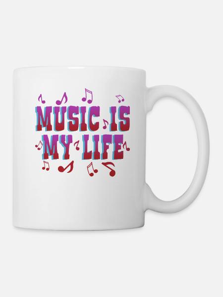 Music is Life vibe, j'aime la musique, la musique pop - Mug blanc - blanc