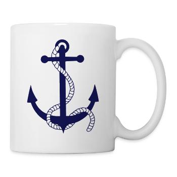 anker hafen hamburg meer matrose schiff pirat see - Tasse - Weiß - Rechts