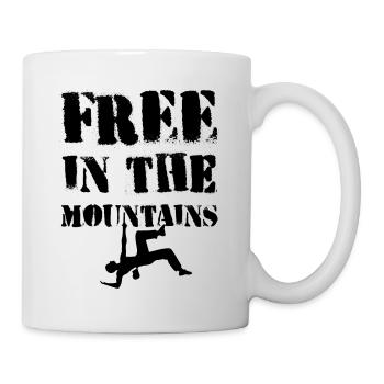Free in the mountains - Tasse - Weiß - Rechts
