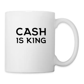 Cash is King Funny money saying king gift - Mug - white - Right