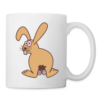 Osterhase mit ostereiern - Tasse - Weiß - Rechts
