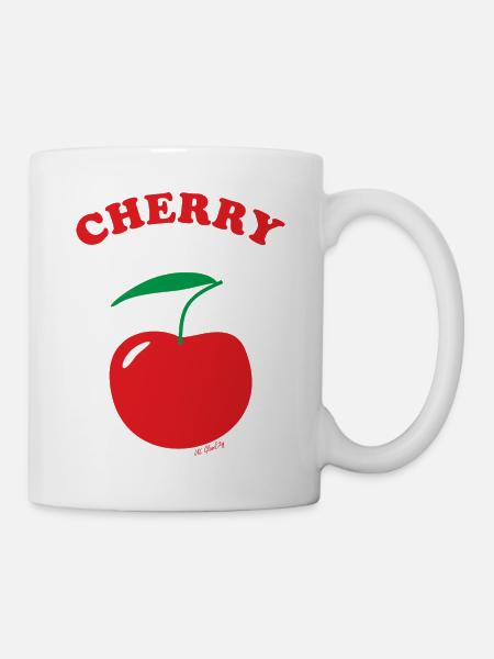 Cerise, cerise, lettrage - Mug blanc - blanc