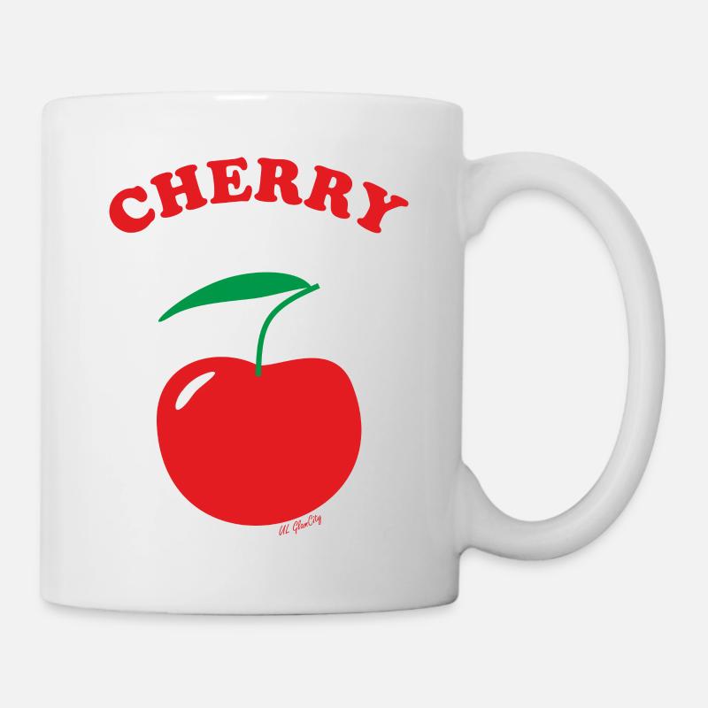 Cerise, cerise, lettrage - Mug blanc - blanc