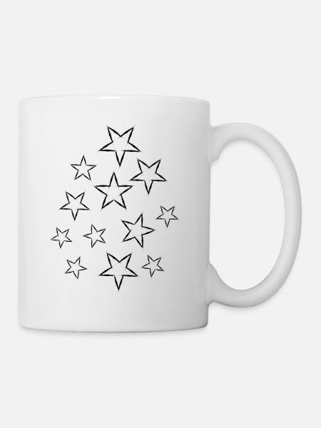 Étoile Design Vecteur noir ciel étoilé - Mug blanc - blanc