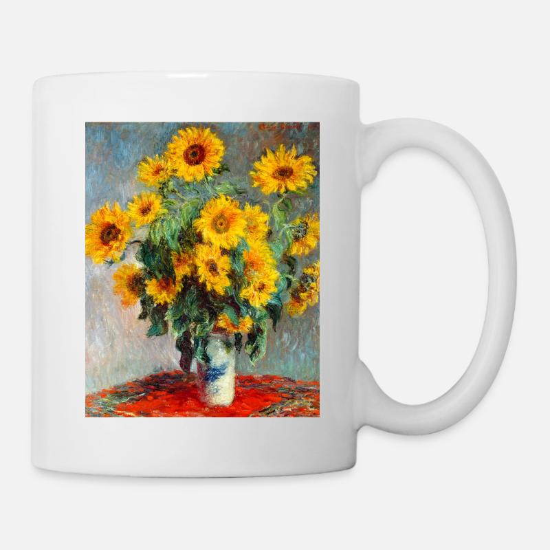 Claude Monet - Sunflowers. 1880th - Mug - white