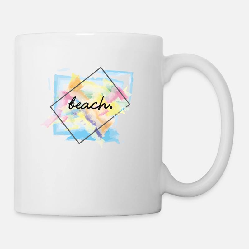 plage, plage - Mug blanc - blanc