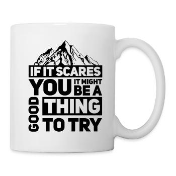 Berge Klettern Alpen Motivation Spruch - Tasse - Weiß - Rechts