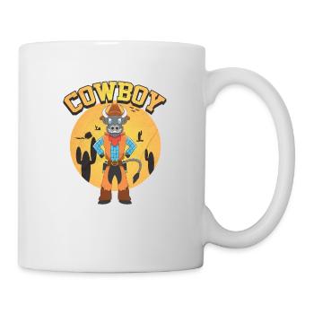 Cowboy Cow Western Rodeo Wild West Gift - Mug - white - Right