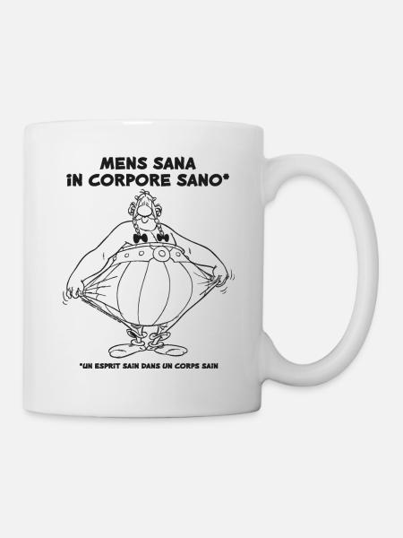 Obélix - Un sain dans un corps sain. - Lineart - Mug blanc - blanc