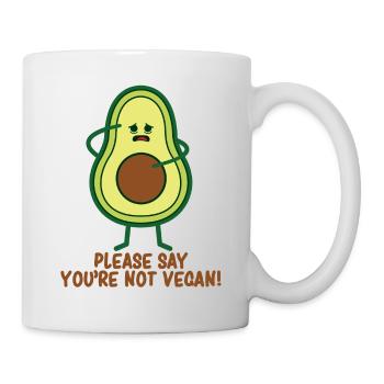 AVOCADO S'il vous plaît, dites que vous n'êtes pas végétalien! - Mug blanc - blanc - Droite