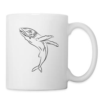 Baleine baleine bleue - Mug blanc - blanc - Droite