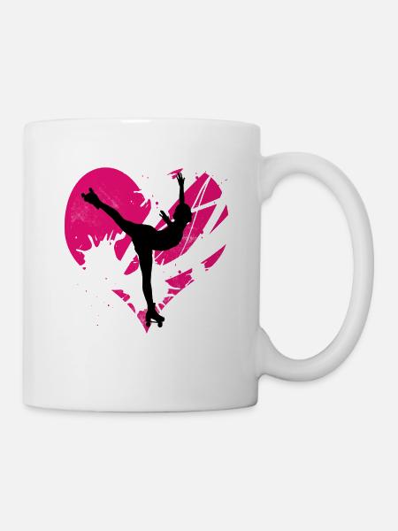 Aviateur de coeur de défilement d'art 1 - Mug blanc - blanc