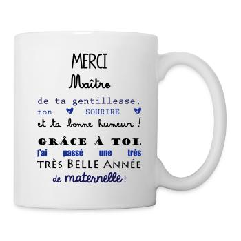 merci maitre maternelle école - Mug blanc - blanc - Droite