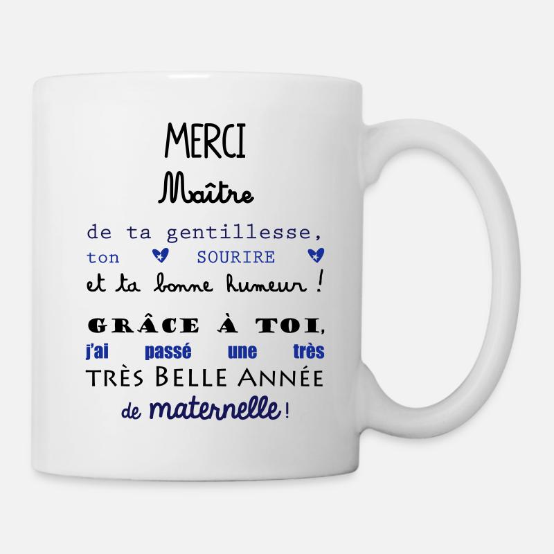 merci maitre maternelle école - Mug blanc - blanc