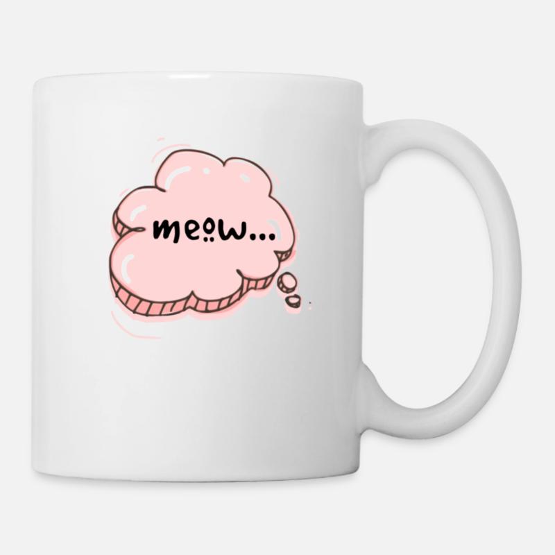Rosa Miau-Sprechblase - Tasse - Weiß