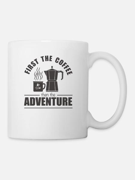 Camping coffee hiking mountains - Mug - white